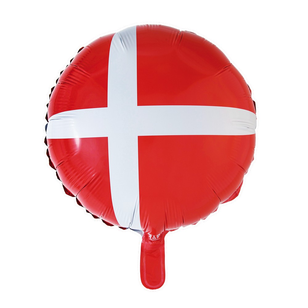 Dannebrog Folieballon Rund