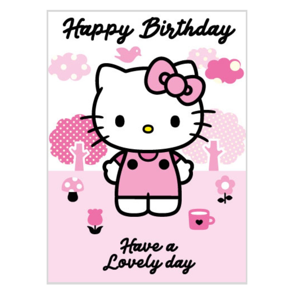 Happy Birthday Hello Kitty Kort (17 x 12 cm) | Hello Kitty Kort / Invitationer / Gode råd - Temashop