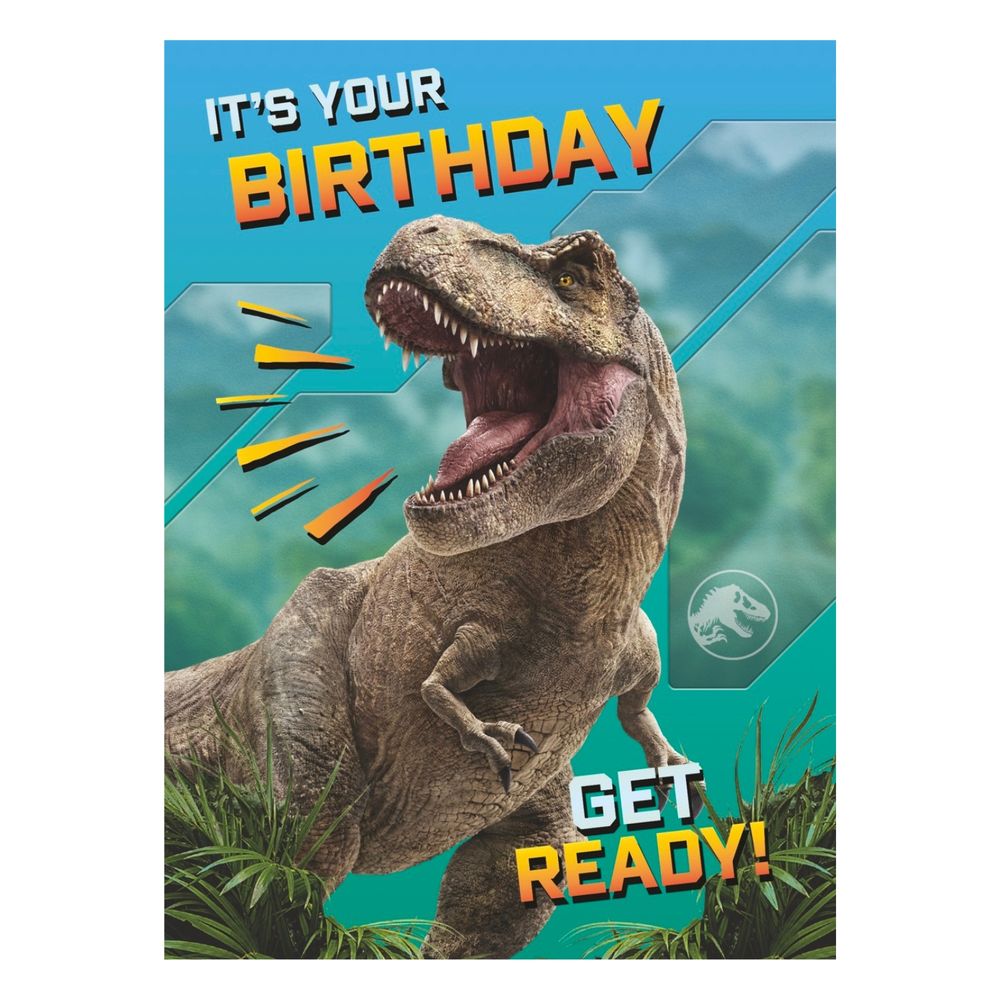 It's Your Birthday Jurassic World Kort (17 x 12 cm) | Jurassic World Kort / Invitationer / Gode råd - Temashop