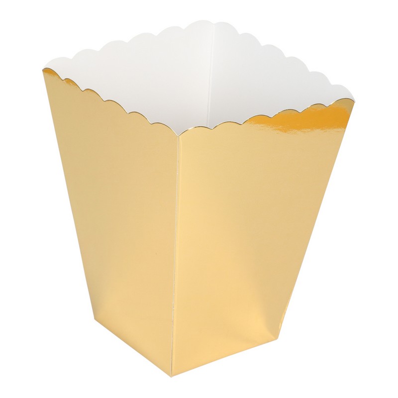 Popcornbægre Guld - 6 stk (6,3 x 9 x 13,6 cm) | Guld tema Bægre - Temashop