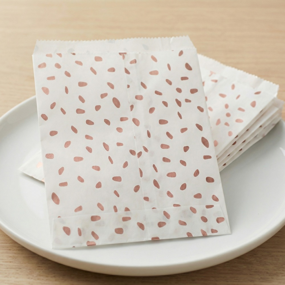 Slikposer Rosaguld - 8 stk | Rosaguld tema Poser / Goodiebags - Temashop