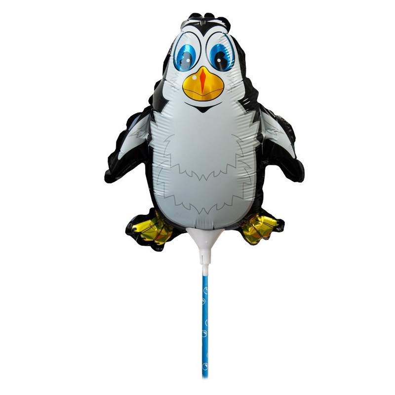 Pingvin Folieballon På Pind - 1 stk | Pingvin Folieballoner - Temashop