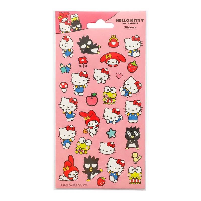 Hello Kitty Klistermærker - 1 ark | Hello Kitty Klistermærke - Temashop
