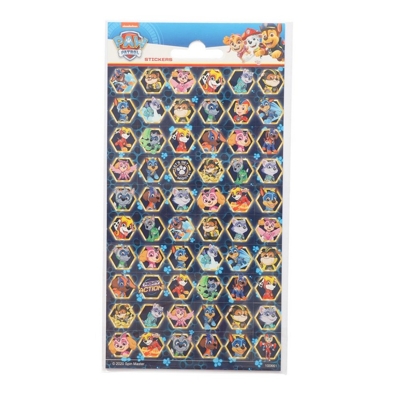 Paw Patrol Mighty Pups Klistermærker - 1 ark | Paw Patrol Klistermærke - Temashop
