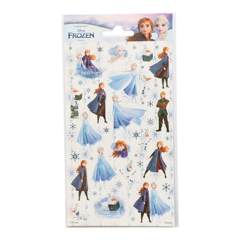 Frozen Glitter Klistermærker - 1 ark | Frost Klistermærke - Temashop