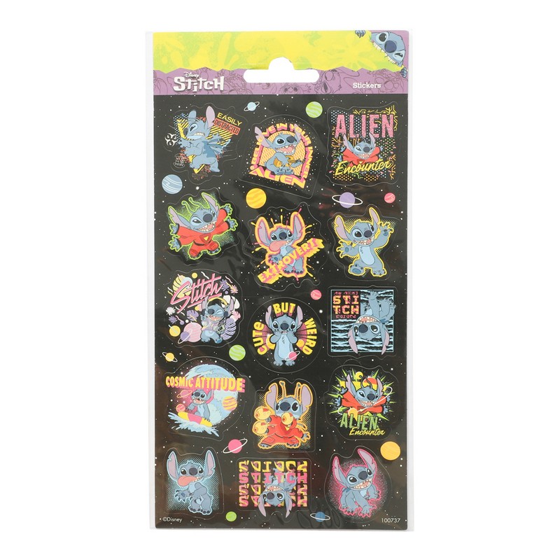 Lilo & Stitch Glitter Klistermærker - 1 ark | Lilo & Stitch Klistermærke - Temashop