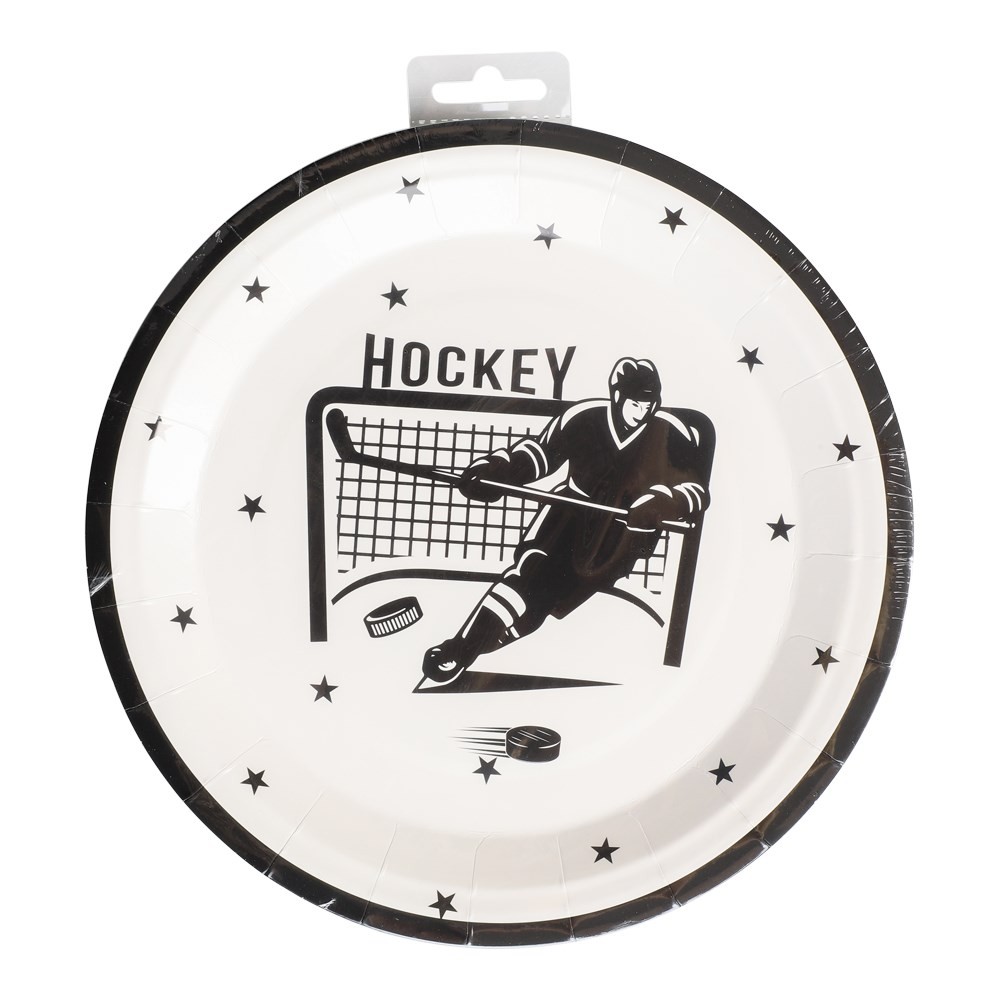 Hockey Paptallerkener - 8 stk | Hockey Tallerkner - Temashop