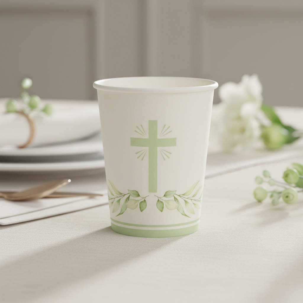 Kristent Kors Papkrus - 8 stk | Konfirmation Krus - Temashop