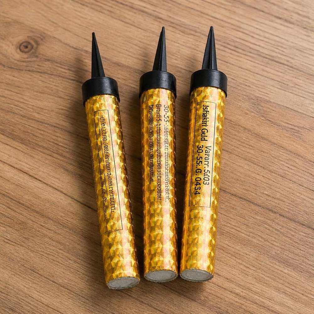 Isfakler Guld - 3 stk (95 mm) | Guld tema Fyrværkeri - Temashop
