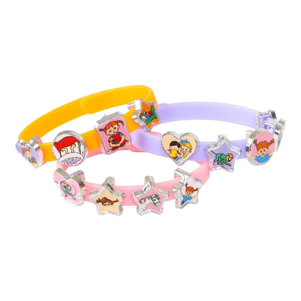 Pippi Langstrømpe Armbånd & Charms Sæt | Pippi Armbånd - Temashop