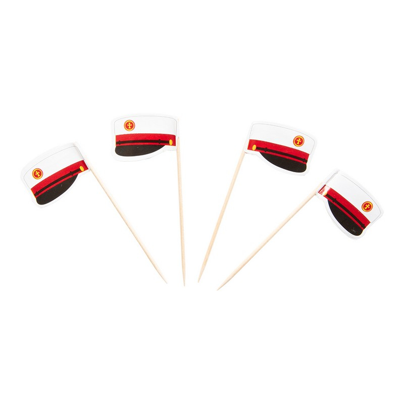 Studenterhue Cocktailpinde Rød - 30 stk (10 x 4 cm) | Studerende Drinkspinde - Temashop