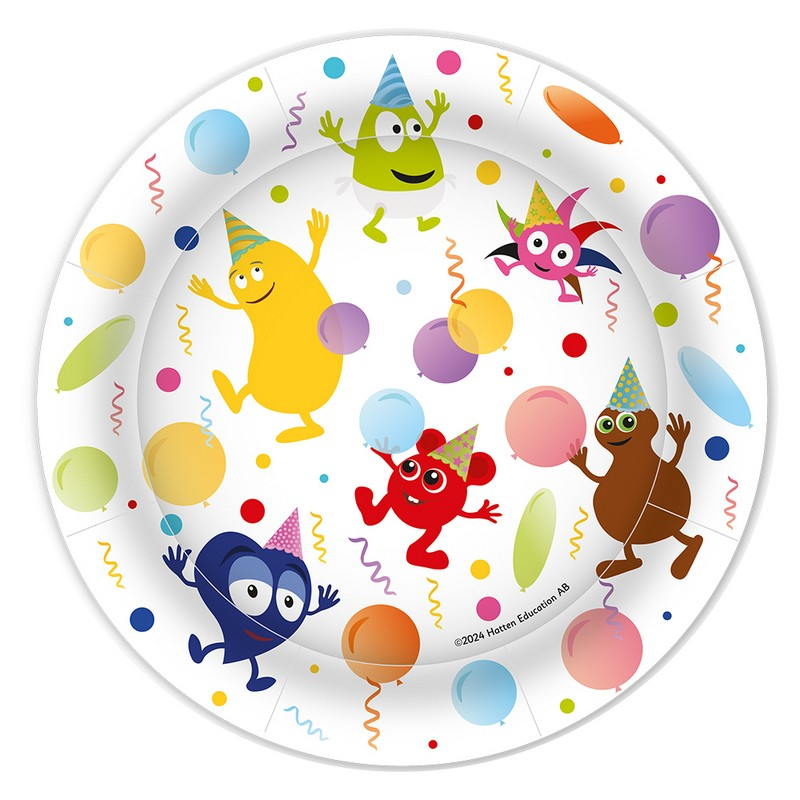 Babblarna Tallerkener - 8 stk (23 cm) | Babblarna Tallerkner - Temashop