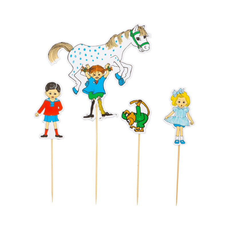 Pippi Langstrømpe Kagepinde - 4 stk (21,8 cm) | Pippi Kagepinde - Temashop