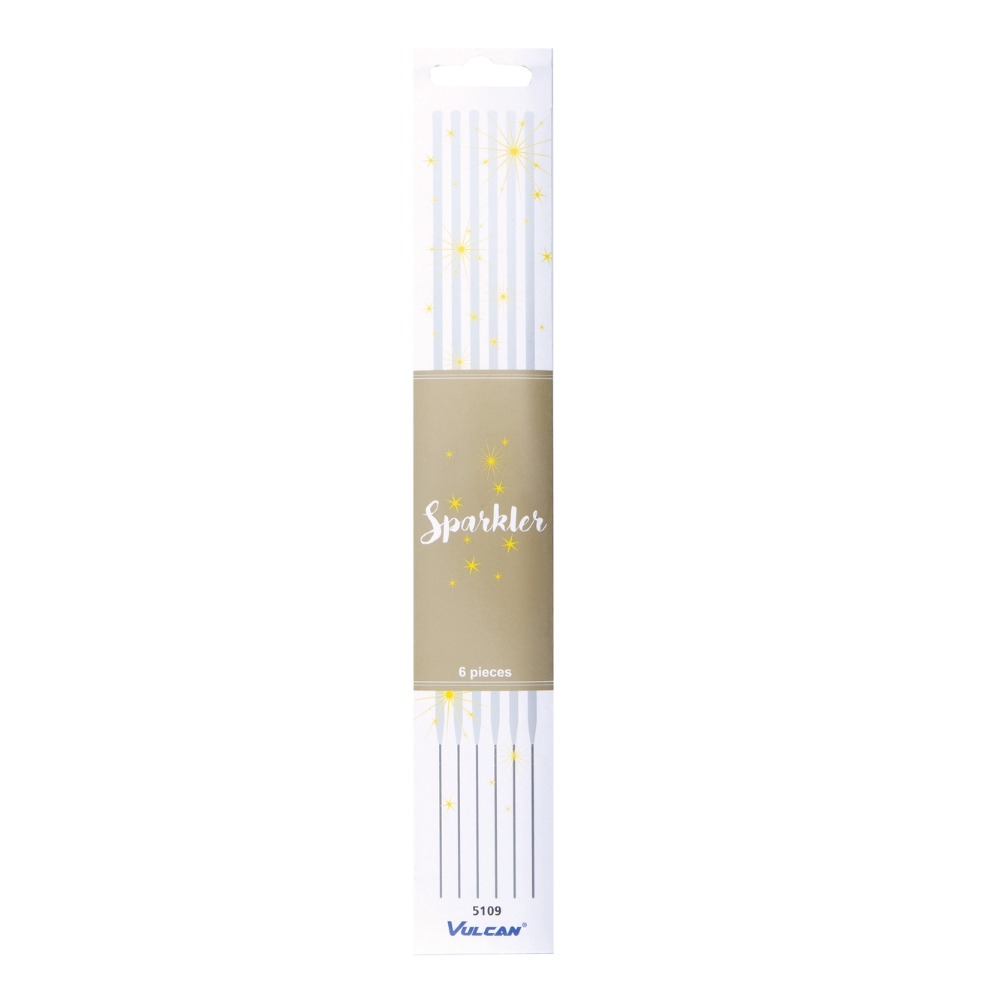 Stjernekastere Guld - 6 stk (25 cm) | Nytår Fyrværkeri - Temashop