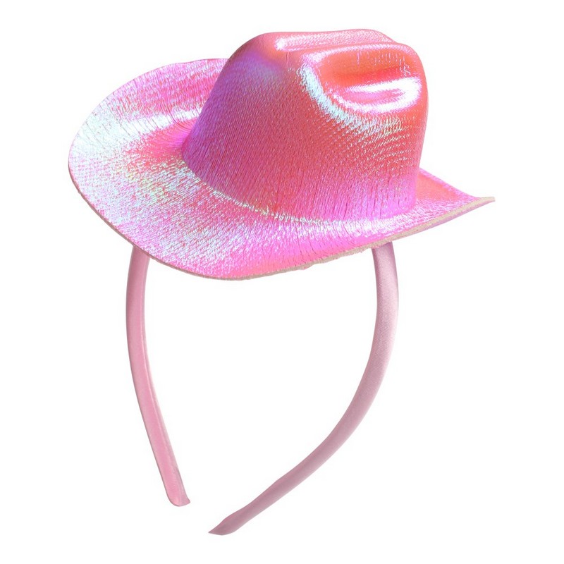 Cowboyhat Hårbøjle Lyserød | Det vilde vesten Hårbøjle / Pandebånd / Hårbånd - Hovedtilbehør - Temashop