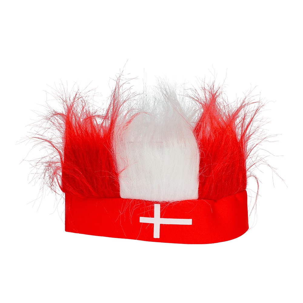 Danmark Hårbøjle Med Hår Rød | Danmark Hårbøjle / Pandebånd / Hårbånd - Hovedtilbehør - Temashop