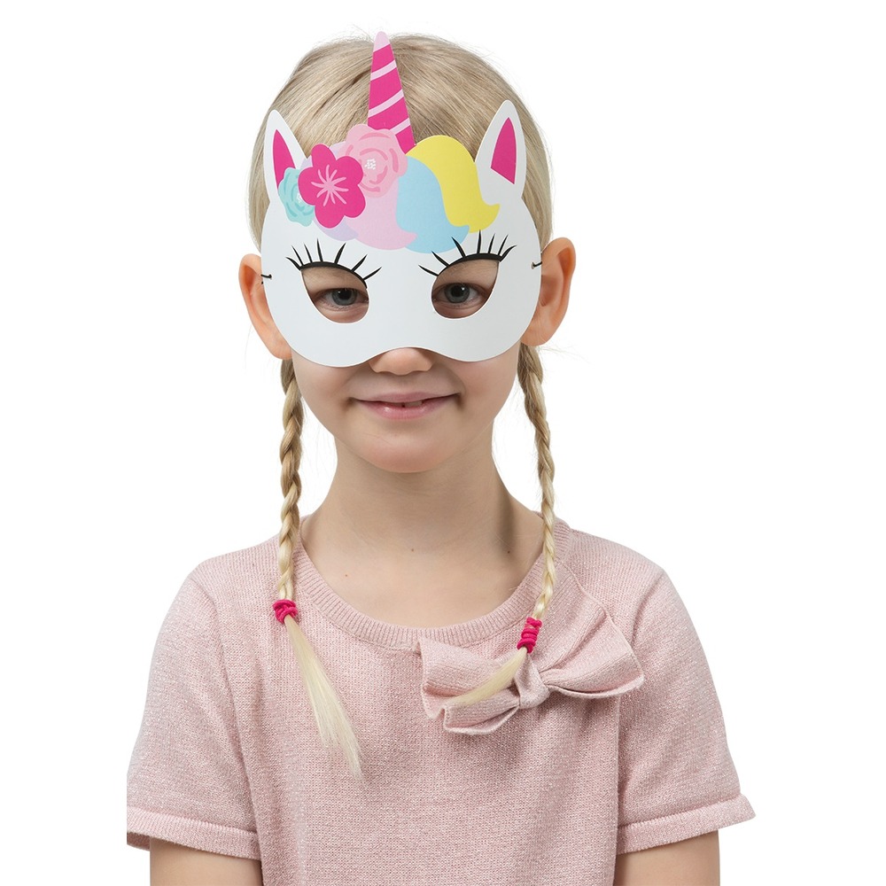 Enhjørning Papirmasker | Enhjørning Maske - Hovedtilbehør - Temashop