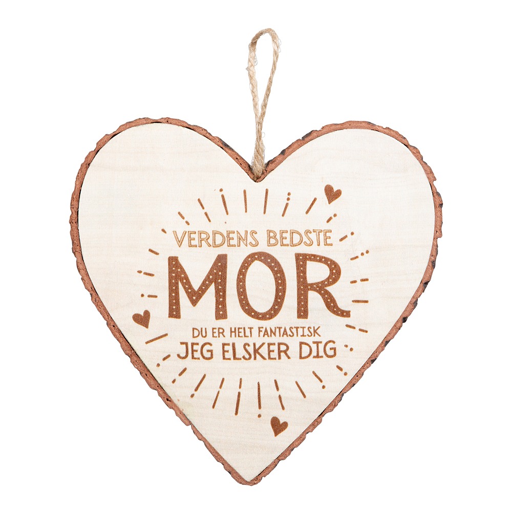 Træhjerte Dekoration Verdens Bedste Mor