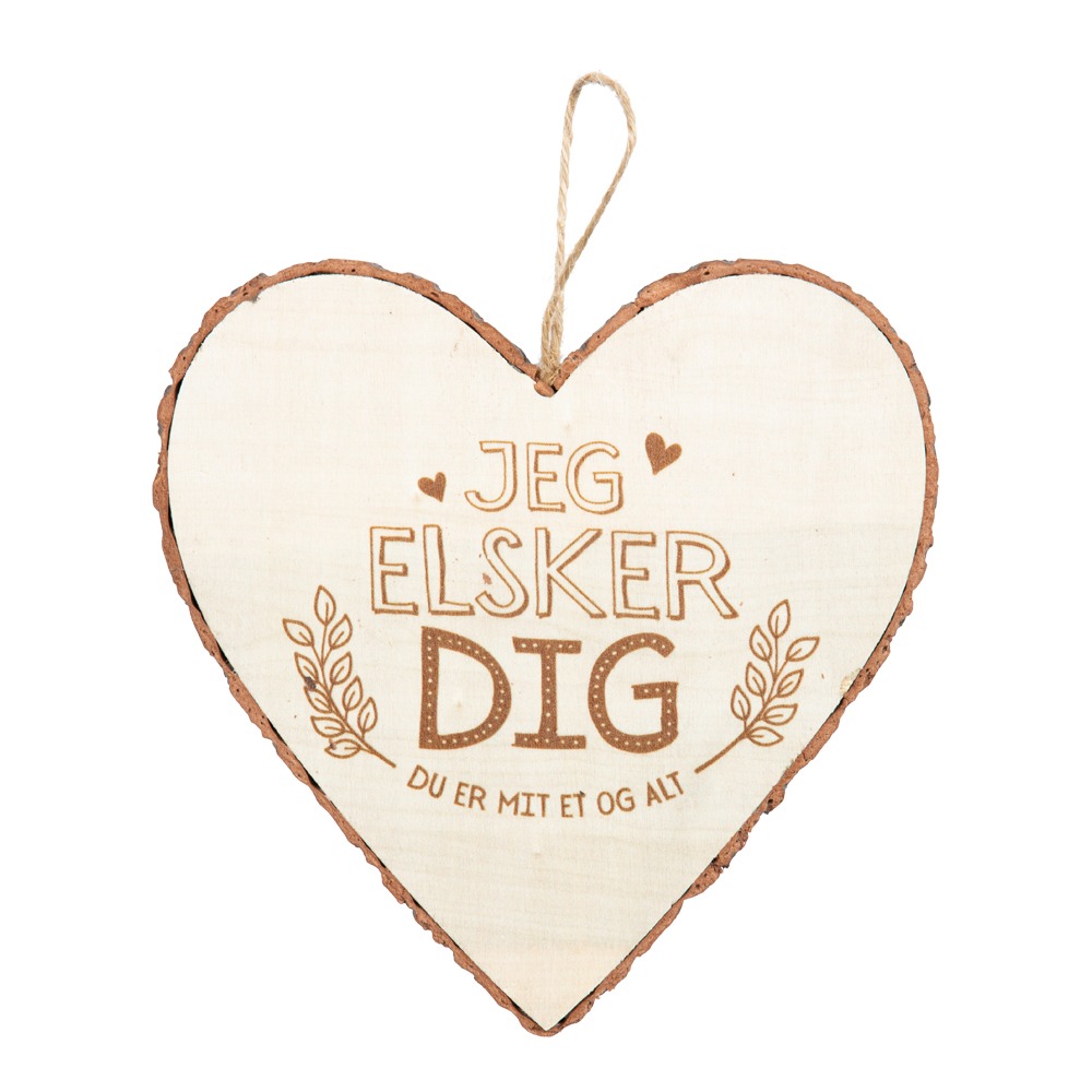 Træhjerte Jeg Elsker Dig Hvid - 1 stk (15 x 15,5 x 1 cm) | Kærlighed Dekorationsfigurer - Temashop