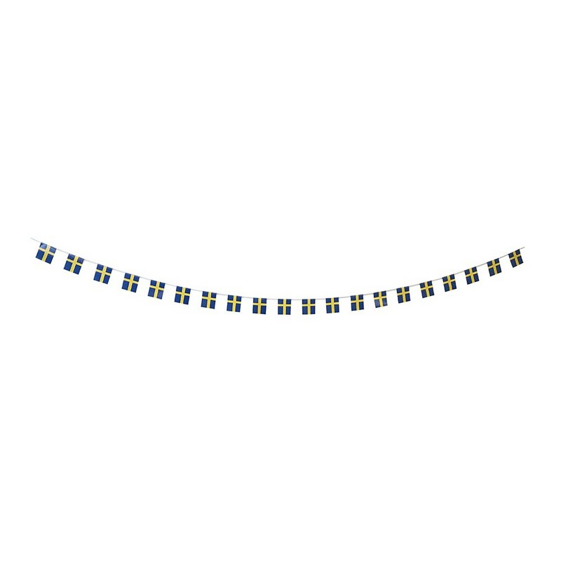 Sverige Flag Guirlande - 1 stk (5 m) | Sverige Guirlander - Temashop