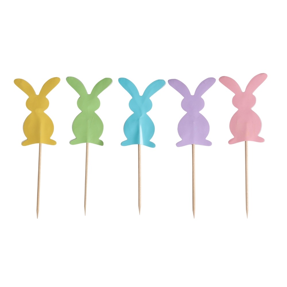 Kanin Kagepinde - 10 stk (4 x 13,5 cm) | Bunny Kagepinde - Temashop