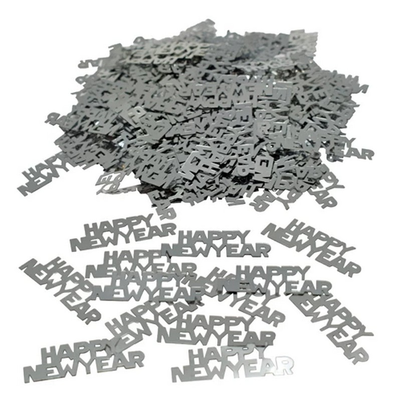 Happy New Year Konfetti Sølv - 1 pose | Nytår Konfetti - Temashop