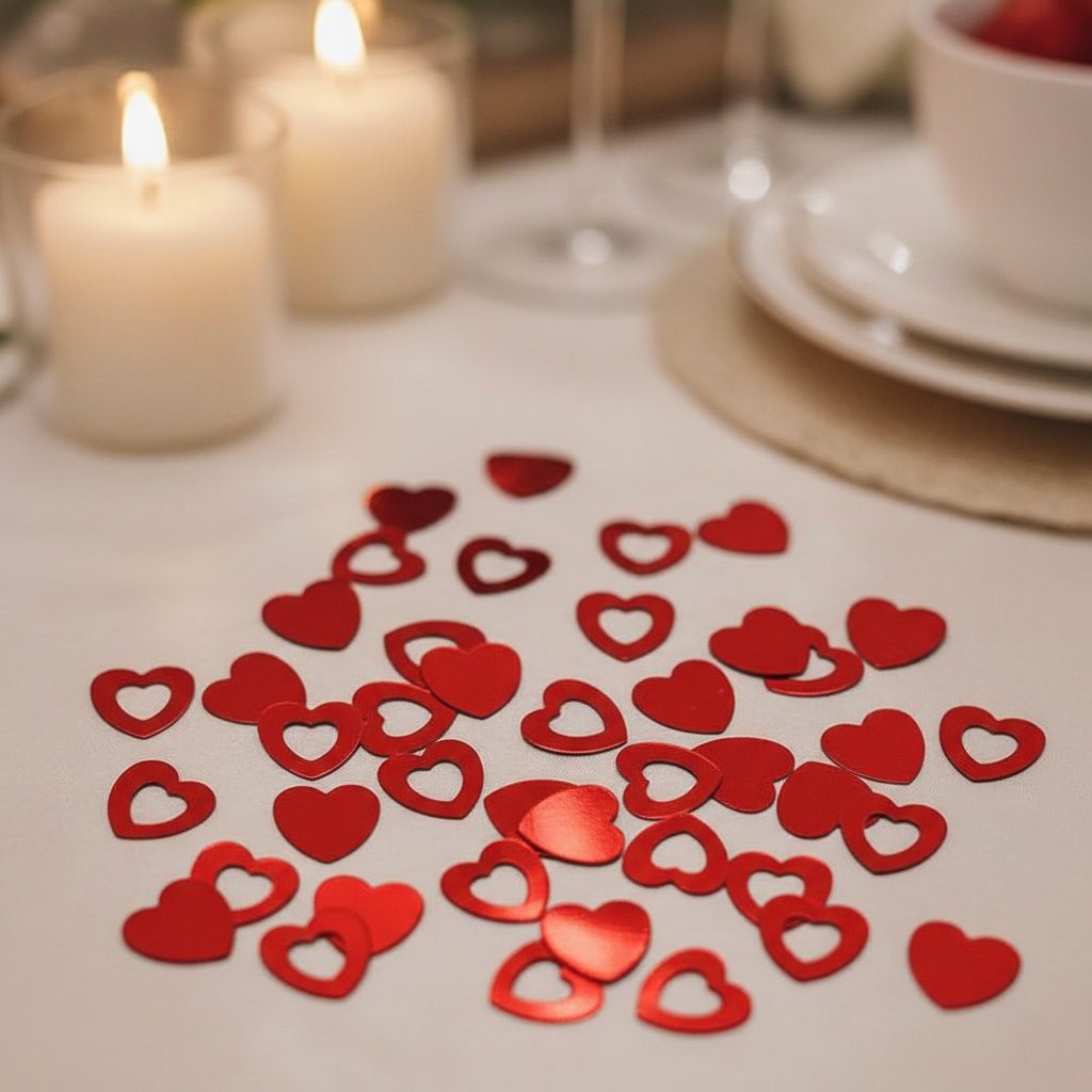 Hjerte Konfetti Rød - 1 pose | Valentinsdag Konfetti - Temashop