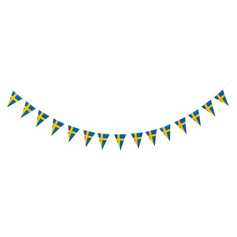 Sverige Vimpelguirlande - 1 stk (6 m) | Sverige Guirlander - Temashop