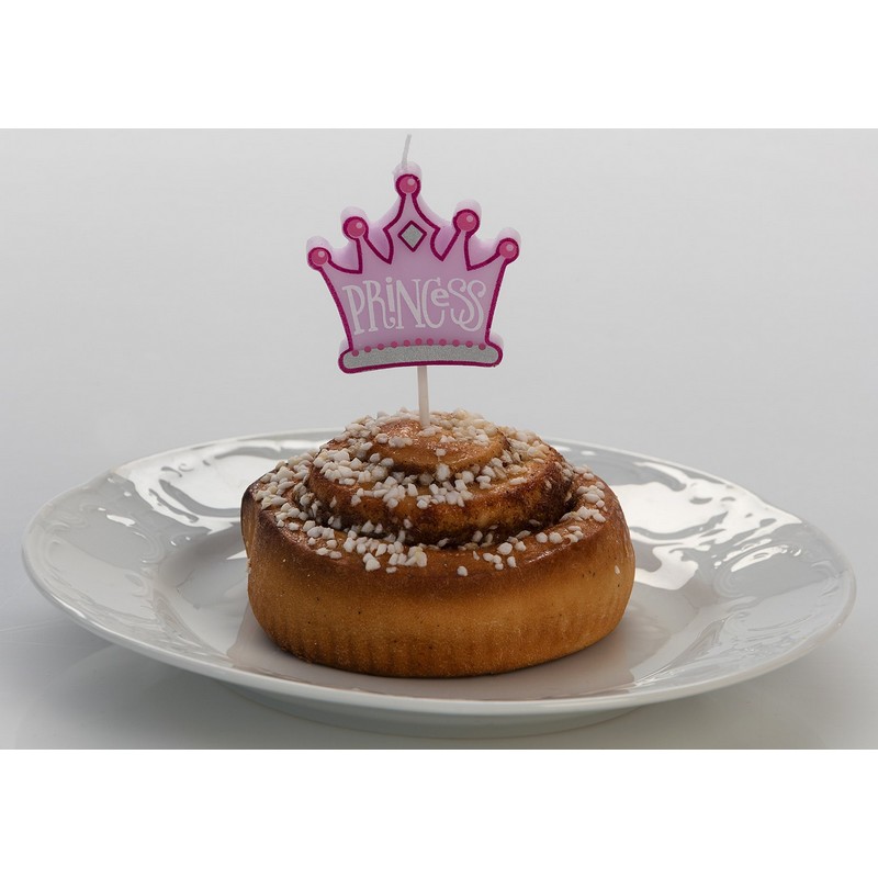 Prinsessekrone Kagelys - 1 stk | Prinsesse Kagelys - Temashop