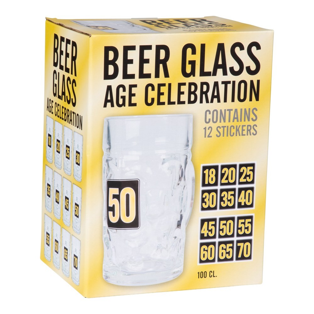 Fødselsdags Ølkrus Med Klistermærker (1 l) | Drinks Drinksglas - Temashop
