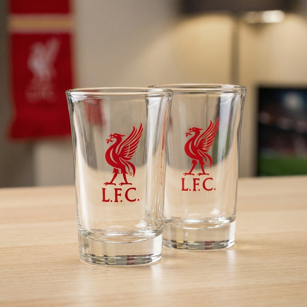 Liverpool FC Shotglas - 2 stk | Fodbold Glas - Temashop
