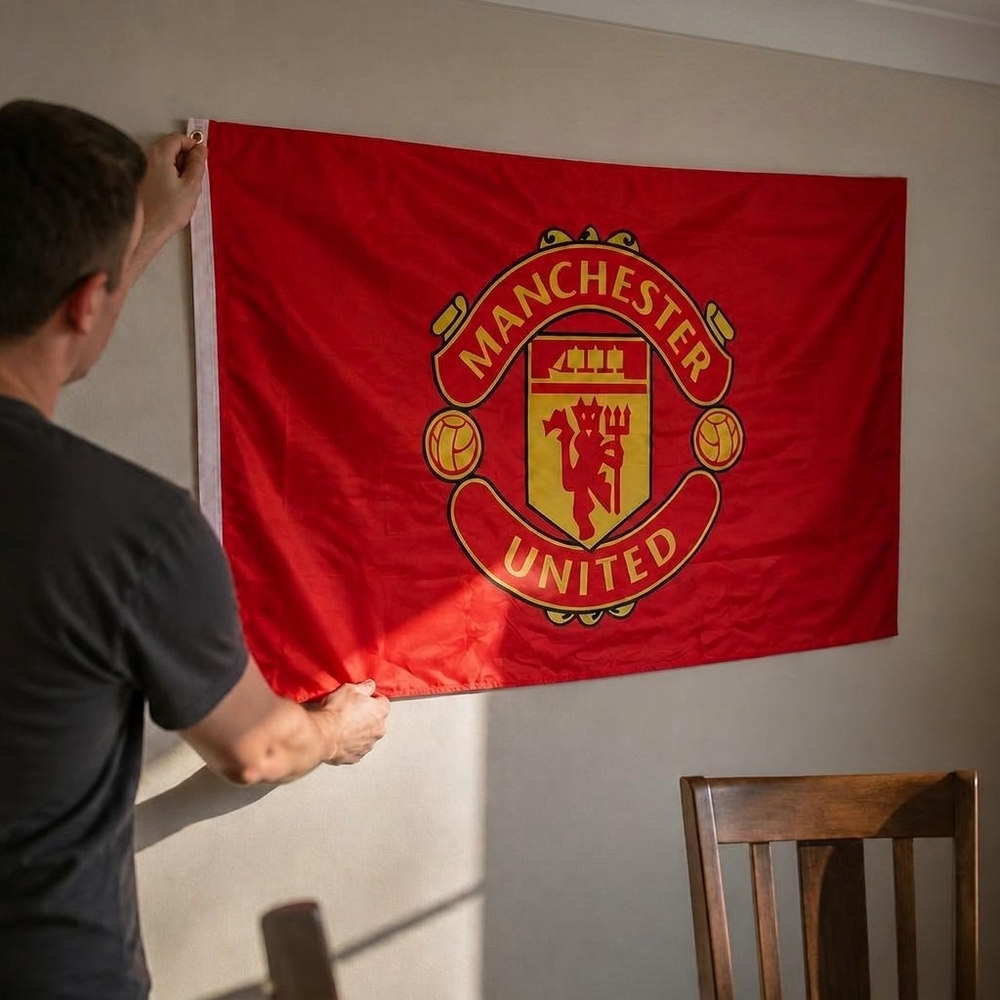 Manchester United Flag - 1 stk (152 x 91 cm) | Fodbold Flag - Temashop