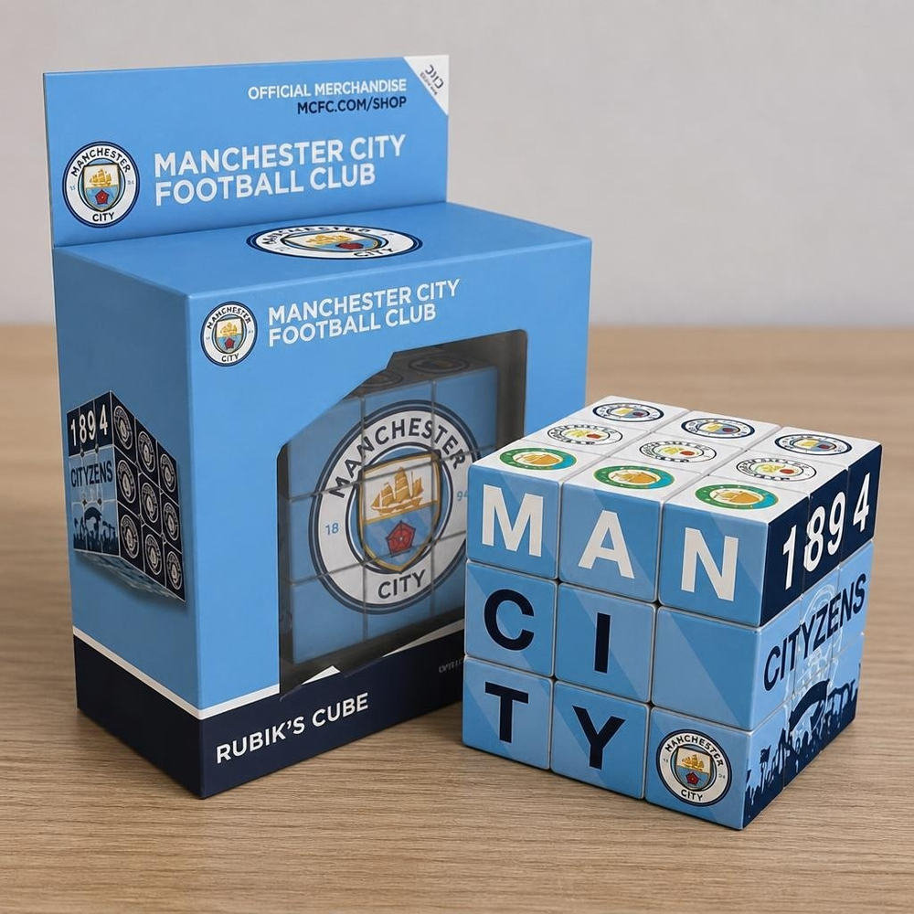 Manchester City Rubiks Terning | Fodbold Puslespil - Temashop