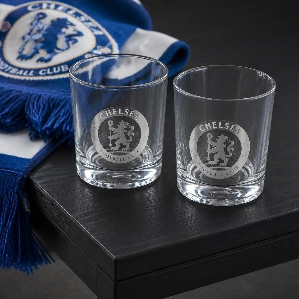 Chelsea FC Whiskyglas Sæt - 2 stk | Fodbold Glas - Temashop