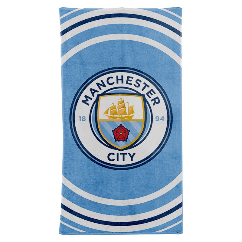 Manchester City Håndklæde (70 x 140 cm) | Fodbold Håndklæder - Temashop