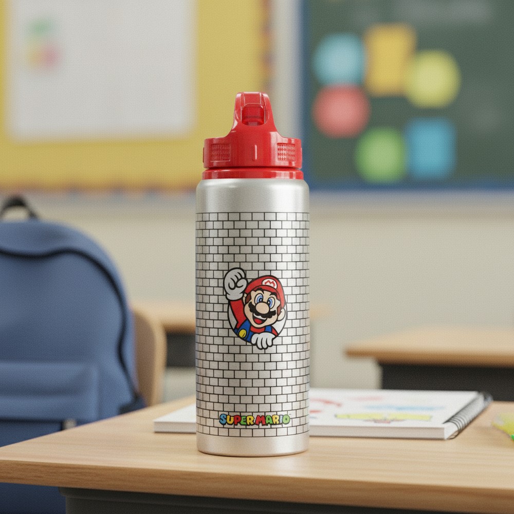 Super Mario Aluminium Drikkedunk (730 ml) | Super Mario Lommelærke / Drikketilbehør - Temashop