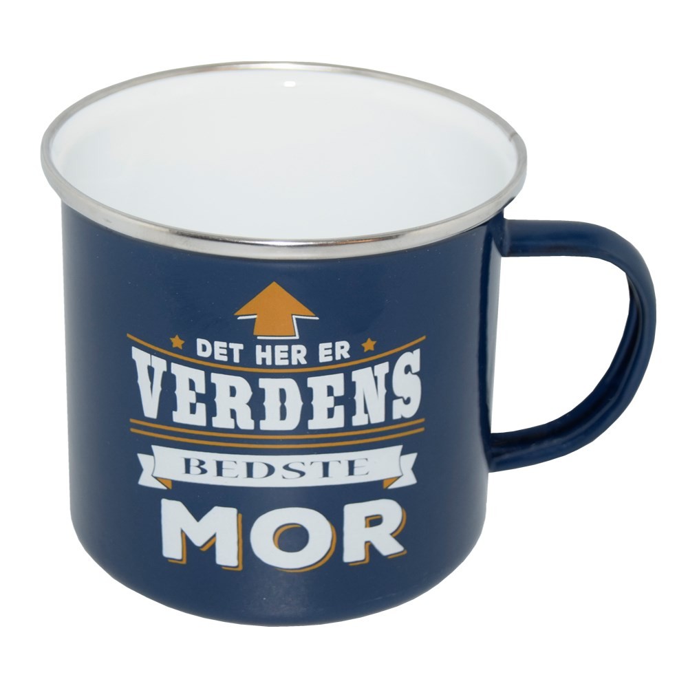 Verdens Bedste Mor Retro Emaljekrus (270 ml) | Mors Dag Krus - Temashop