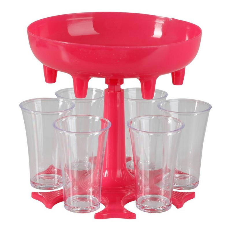 Shotdispenser & Shotglas Pink - 7 dele - Temashop