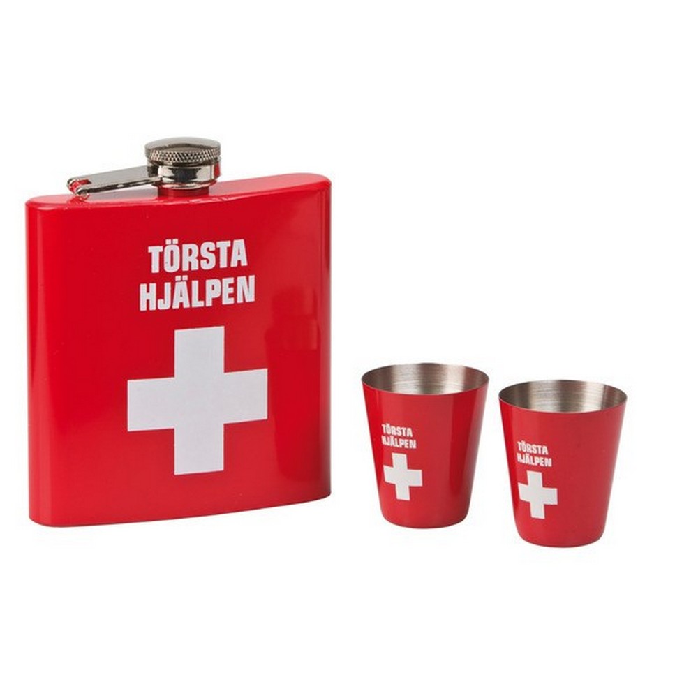 Törsta Hjälpen Lommelærke & Snapsglas Sæt | Drinks Lommelærke / Drikketilbehør - Temashop