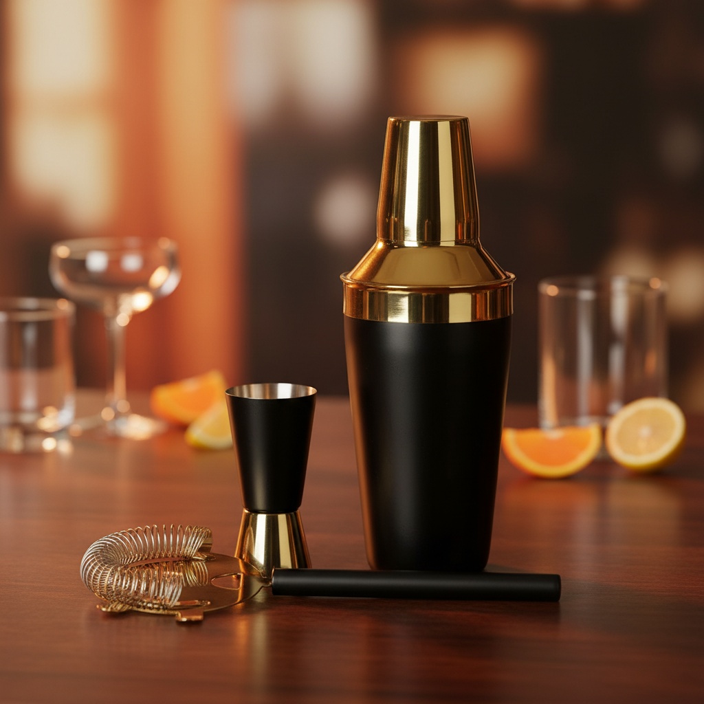 Shaker Barsæt Sort/Guld | Guld tema Barsæt - Temashop