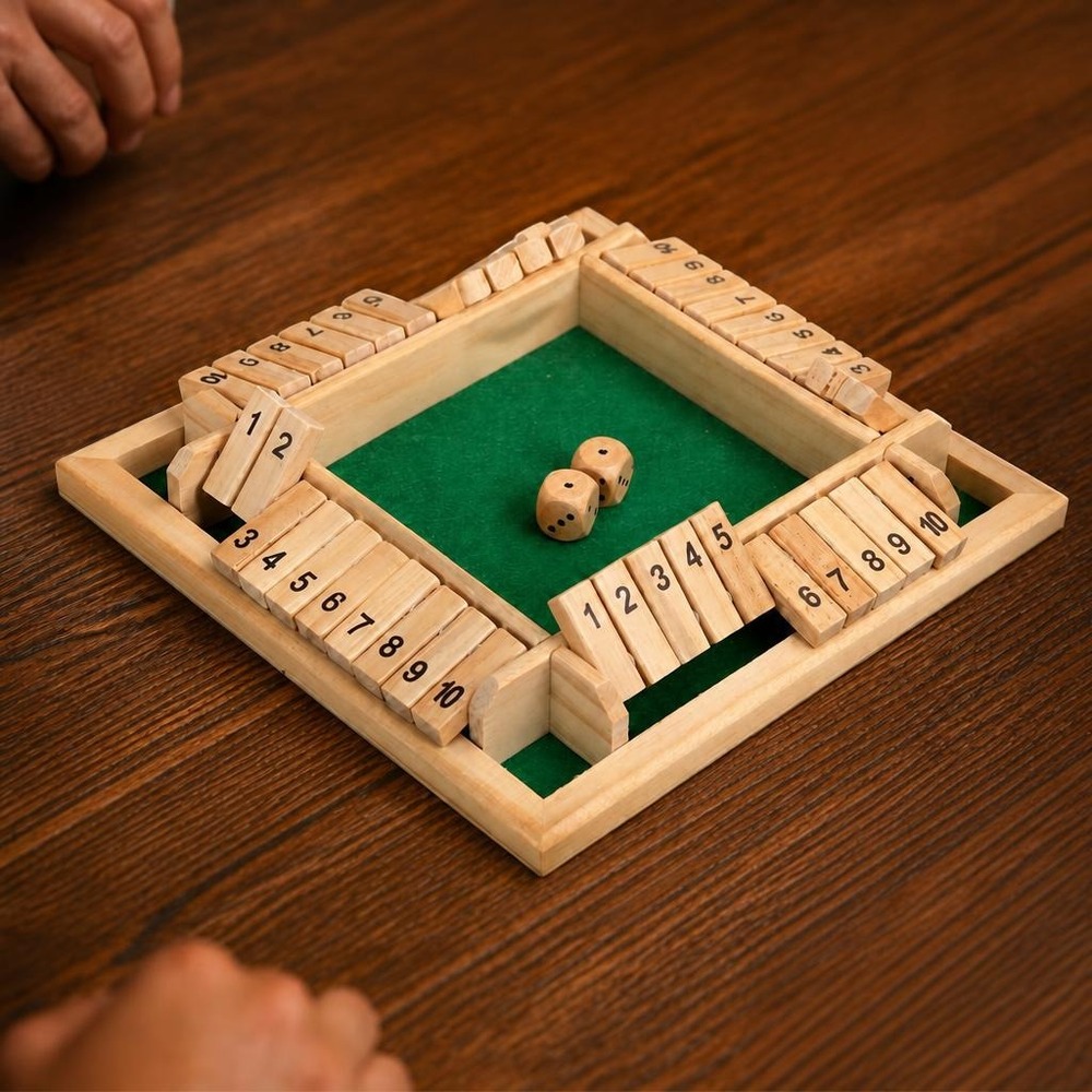 Shut The Box Træspil (23 x 23 x 4 cm) | Spil Selskabsspil - Temashop