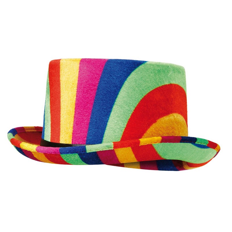 Tophat Regnbue | Regnbue Hat / Hue / Hjelm - Hovedtilbehør - Temashop
