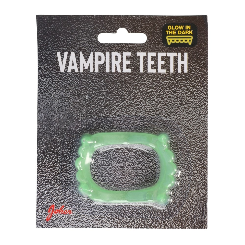 Selvlysende Vampyrtænder (2,3 x 11,2 x 14 cm) | Vampyr Tænder - Hovedtilbehør - Temashop