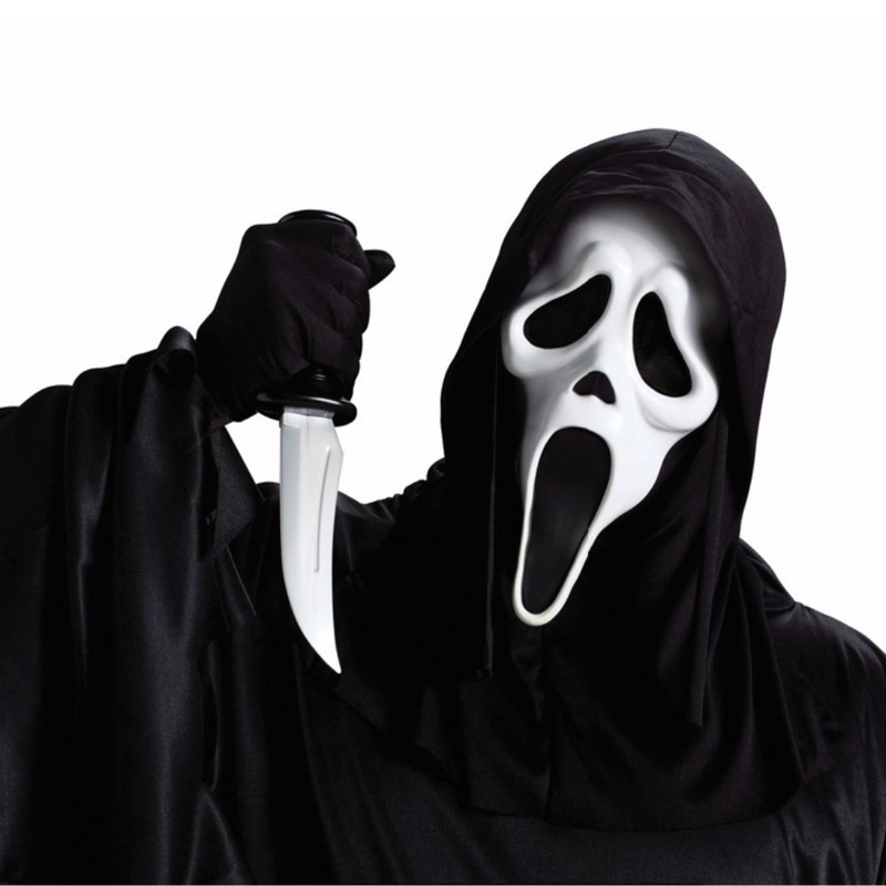 Scream Maske & Kniv Sæt | Scream Tilbehørskit - Kropstilbehør - Temashop