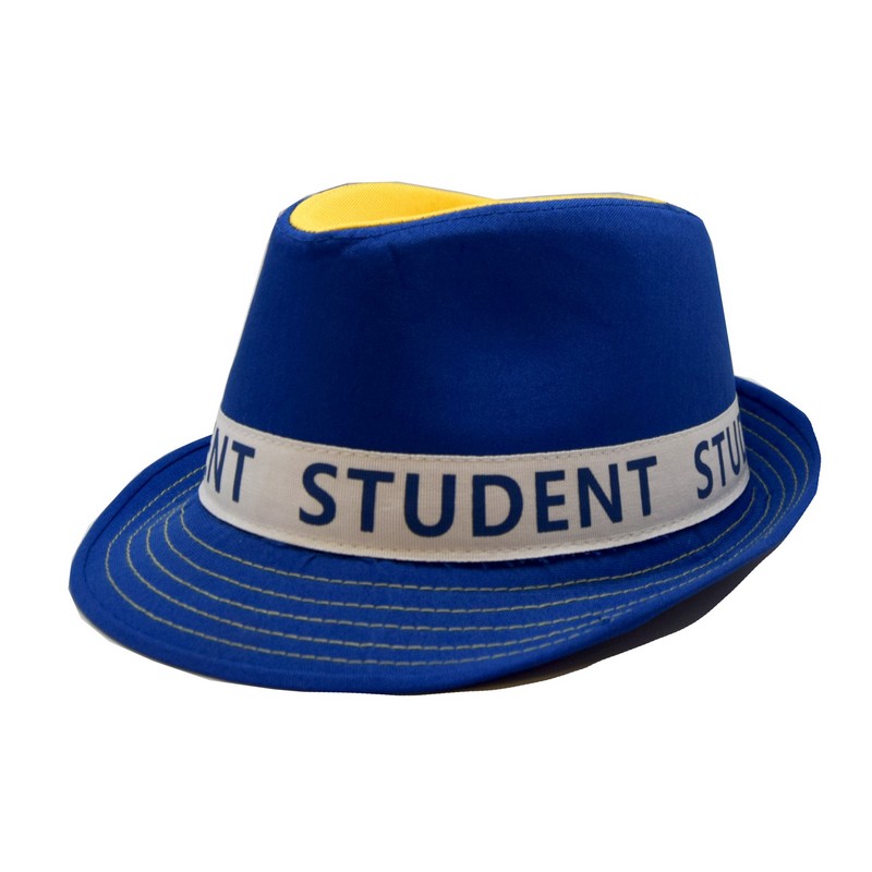 Student Fedora Blå | Studerende Hat / Hue / Hjelm - Hovedtilbehør - Temashop