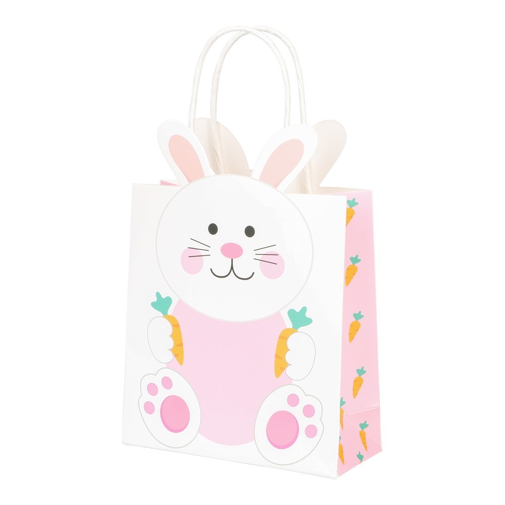 Påskehare Gavepose - 1 stk (14 x 15 x 5,6 cm) | Bunny Poser / Goodiebags - Temashop