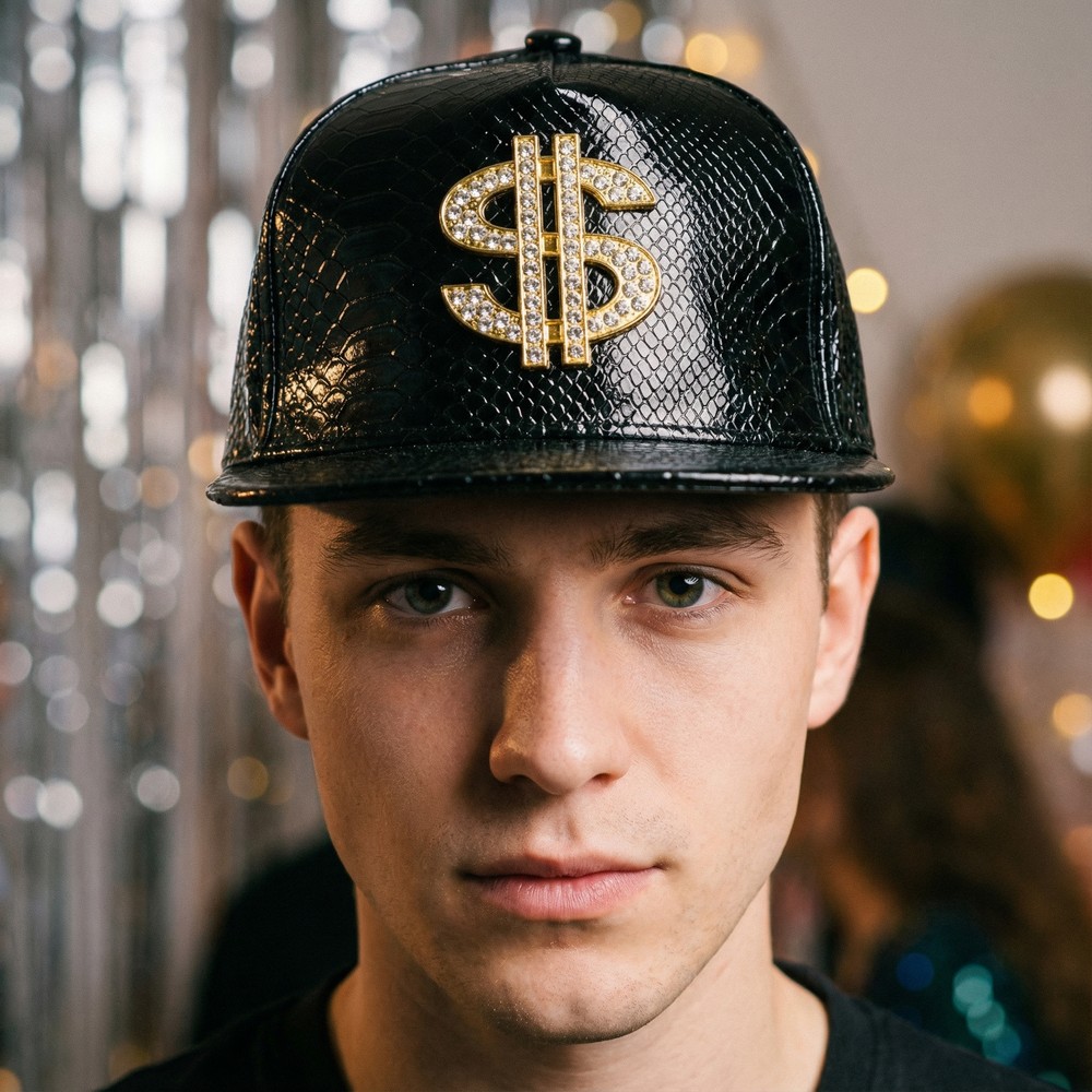 Dollar Kasket Sort | Penge Hat / Hue / Hjelm - Hovedtilbehør - Temashop