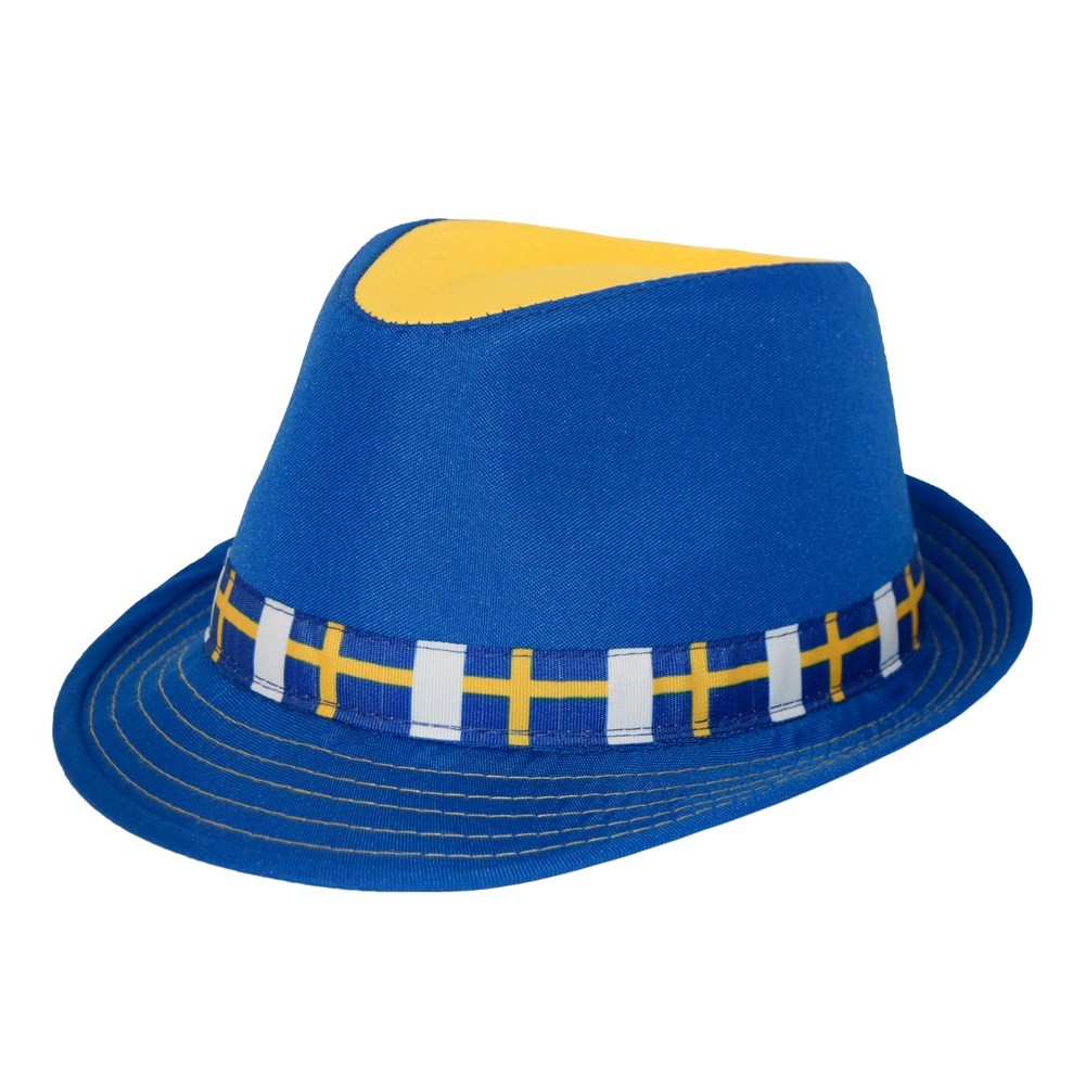 Sverige Fedora Hat (28 x 24 x 13 cm) | Sverige Hat / Hue / Hjelm - Hovedtilbehør - Temashop