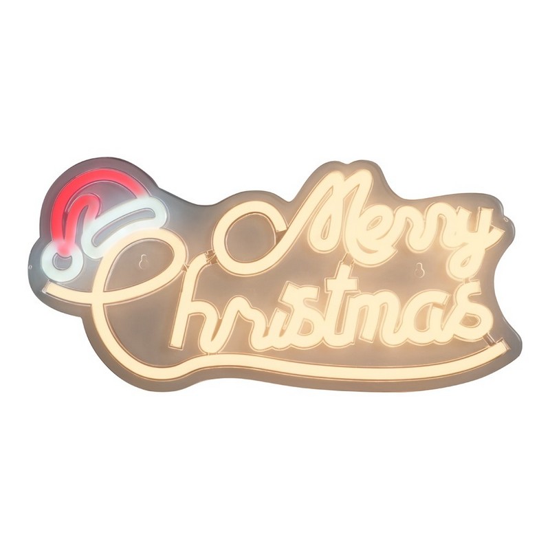 Merry Christmas LED Skilt - 1 stk (42,7 x 21 cm) | Julepynt Skilte - Temashop