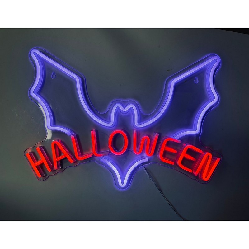 Halloween Flagermus LED Neon Skilt
